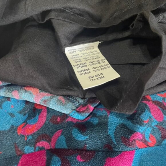 Conditions Apply Anthropologie Cowl Neck Midi Dress Size 2 - Blue Pink Print EUC - Picture 6 of 6